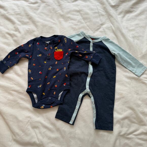 Baby Boy Bundle Carters 7 For All Mankind Western Outfit French Fries Size 3M - Picture 8 of 8